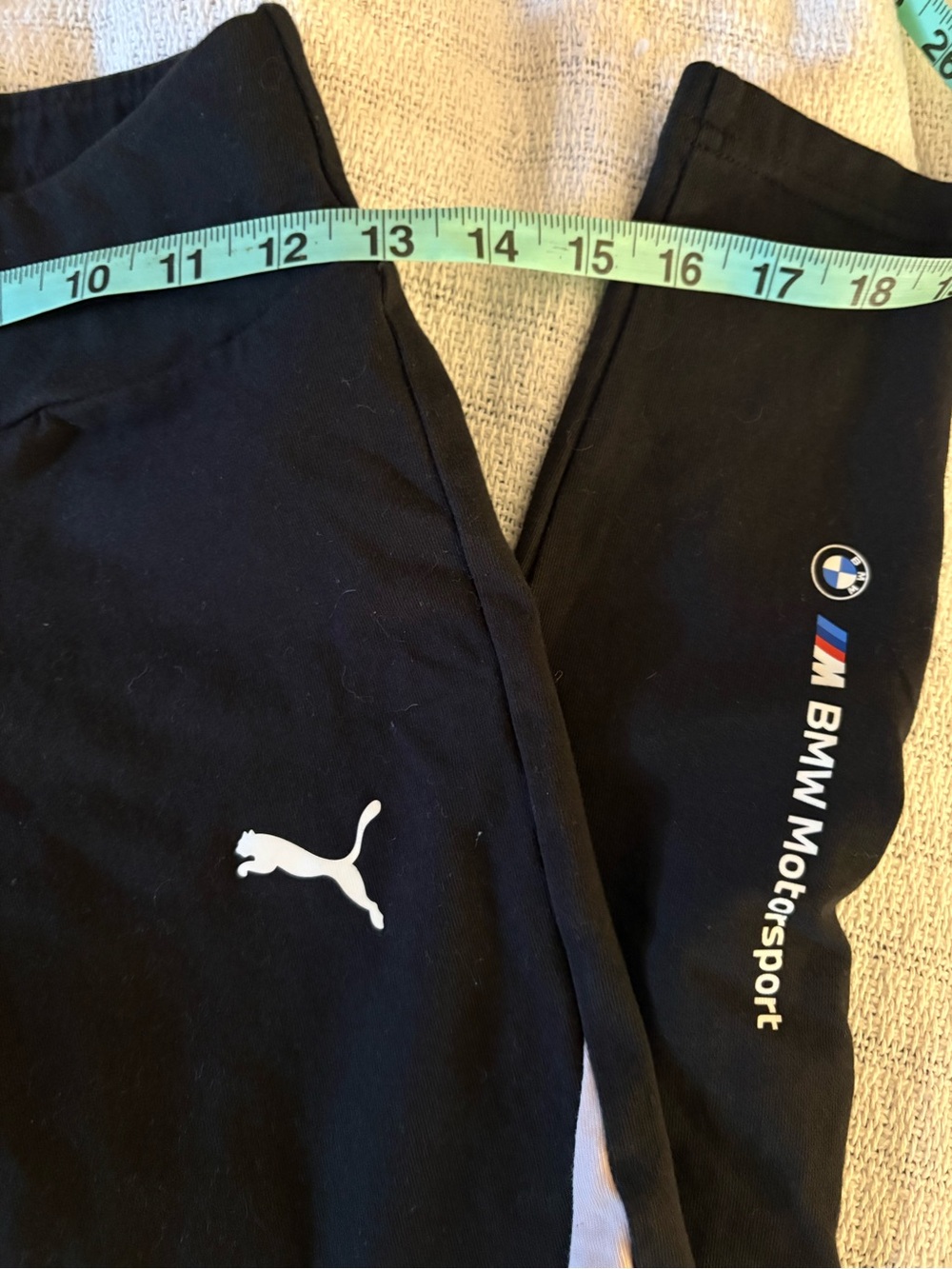 VGC- 4-6 women’s BMW puma leggings, yoga workout pants, classic Bmw logo